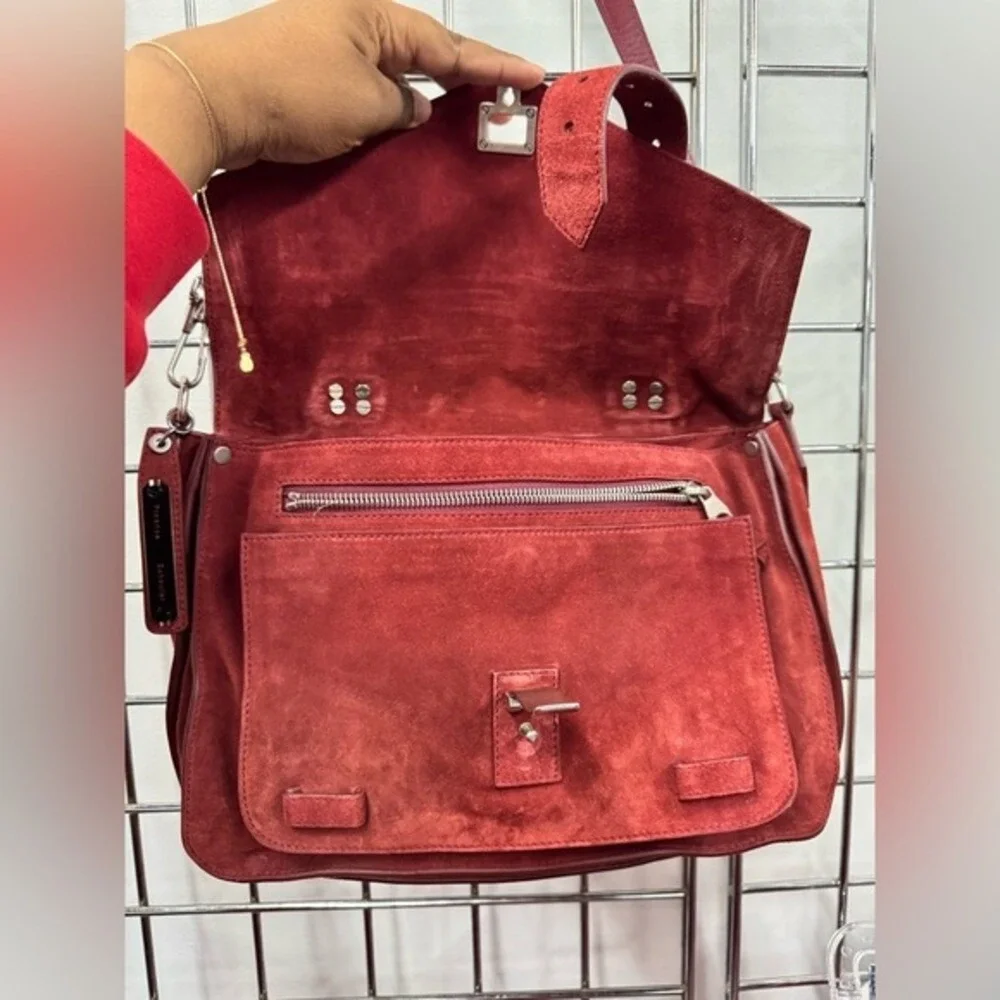 PROENZA SCHOULER Suede Medium PS1 Satchel Midnight Plum‎